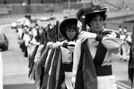 Marching band at the homecoming parade, St. Cloud State University