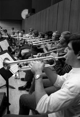 Students at band practice, St. Cloud State University