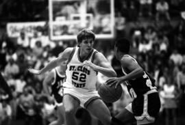 Phil Mann chases another player in a game against South Dakota State University, St. Cloud State University