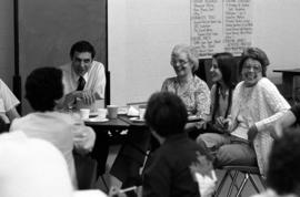 Doug Johnson sits at a table, St. Cloud State University