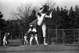 Greg Berling pitches a baseball during a St. Cloud State University baseball game against Northern State University