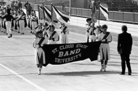 Marching band at the parade opening the new University Bridge, St. Cloud State University