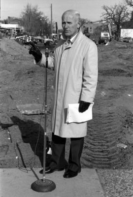 St. Cloud State president Brendan McDonald at Atwood Memorial Center (1966) groundbreaking, St. Cloud State University