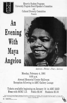 Maya Angelou poster for St. Cloud State University visit