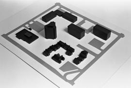 Model of proposed residence hall complex, St. Cloud State University