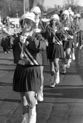 Marching band at the homecoming parade, St. Cloud State University